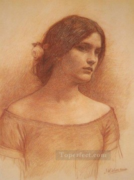 StudyfortheLadyClarePequeña mujer griega John William Waterhouse Pinturas al óleo